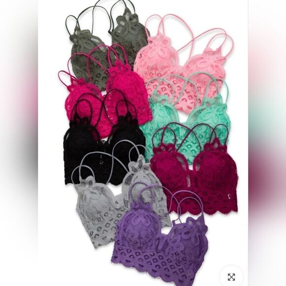 Zenana Light Olive Plus Size Bralette GORGEOUS LACE - Picture 7 of 10